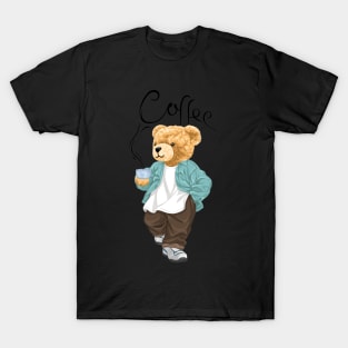 teddy bear holding a cup of coffee T-Shirt